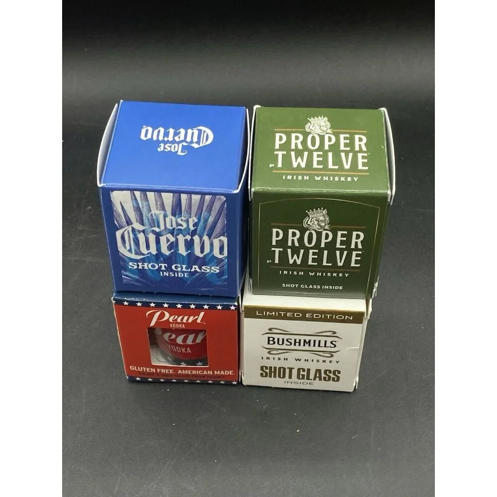 Shot Proper Twelve Jose Cuervo Pearl Vodka Bushmills Boxed Bottle Topper LOT 4